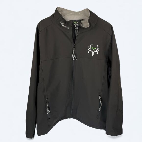 Bone Collector Black Soft Shell Jacket Mens XL Full Zip Hunting Outdoor - Picture 1 of 8
